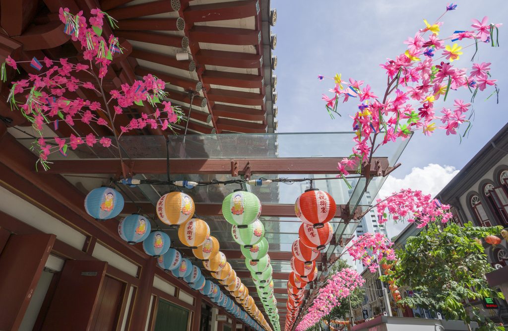 Colourful lanterns in Singapore's China town area