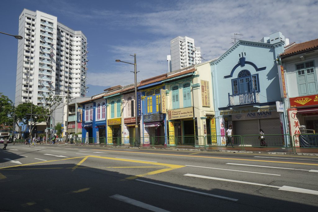 Colourful buildings in Singapore's Little India