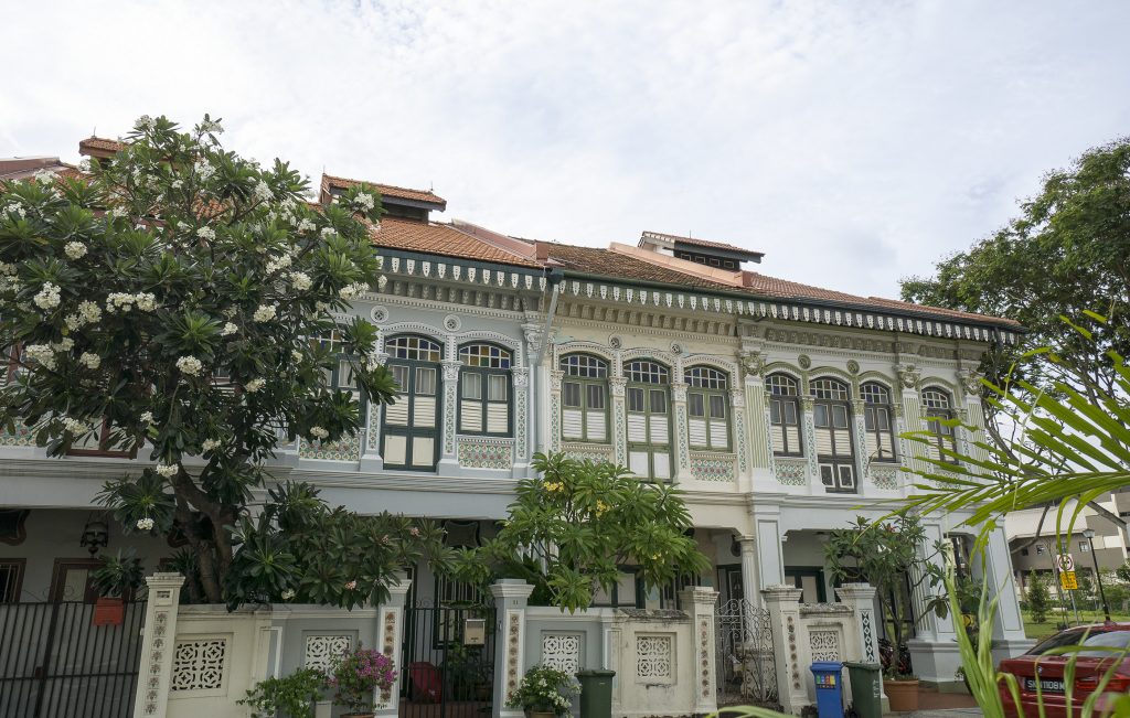 Peranakan houses seen whilst staying in Singapore's East Coast area