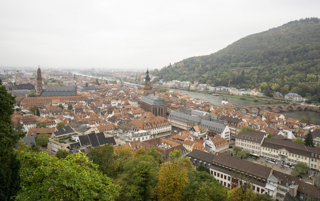 View over the town from Heidelberg Castle