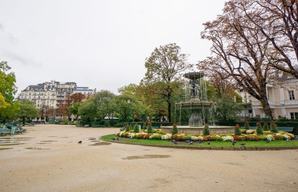 Walking through a Paris park