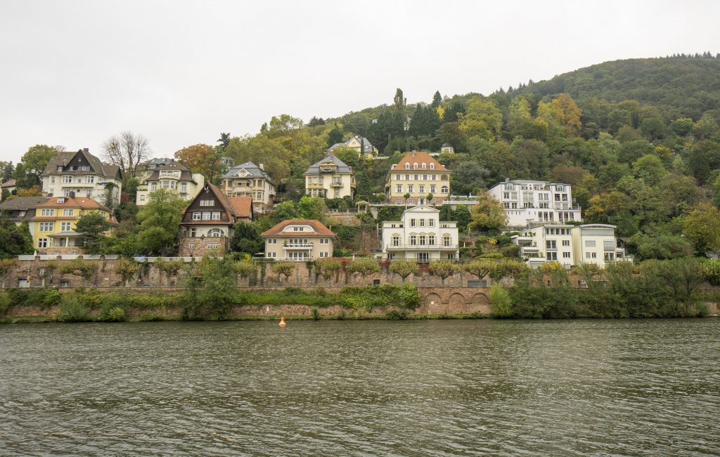 Houses along the Neckar River in Heidelberg Germany